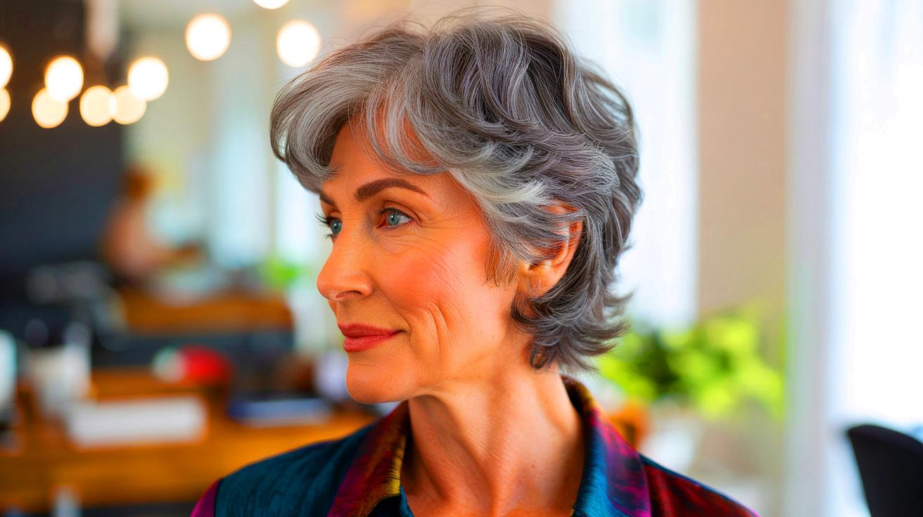 Cheveux gris après 50 ans : la “micro contour crop” permet de rajeunir une chevelure poivre et sel