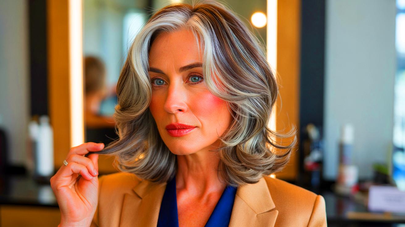 Cheveux poivre et sel : le balayage “High-Low” pour les sublimer