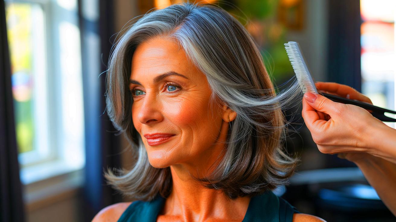 Cheveux gris après 50 ans : le balayage “salt and pepper” est le meilleur pour les sublimer selon un coiffeur
