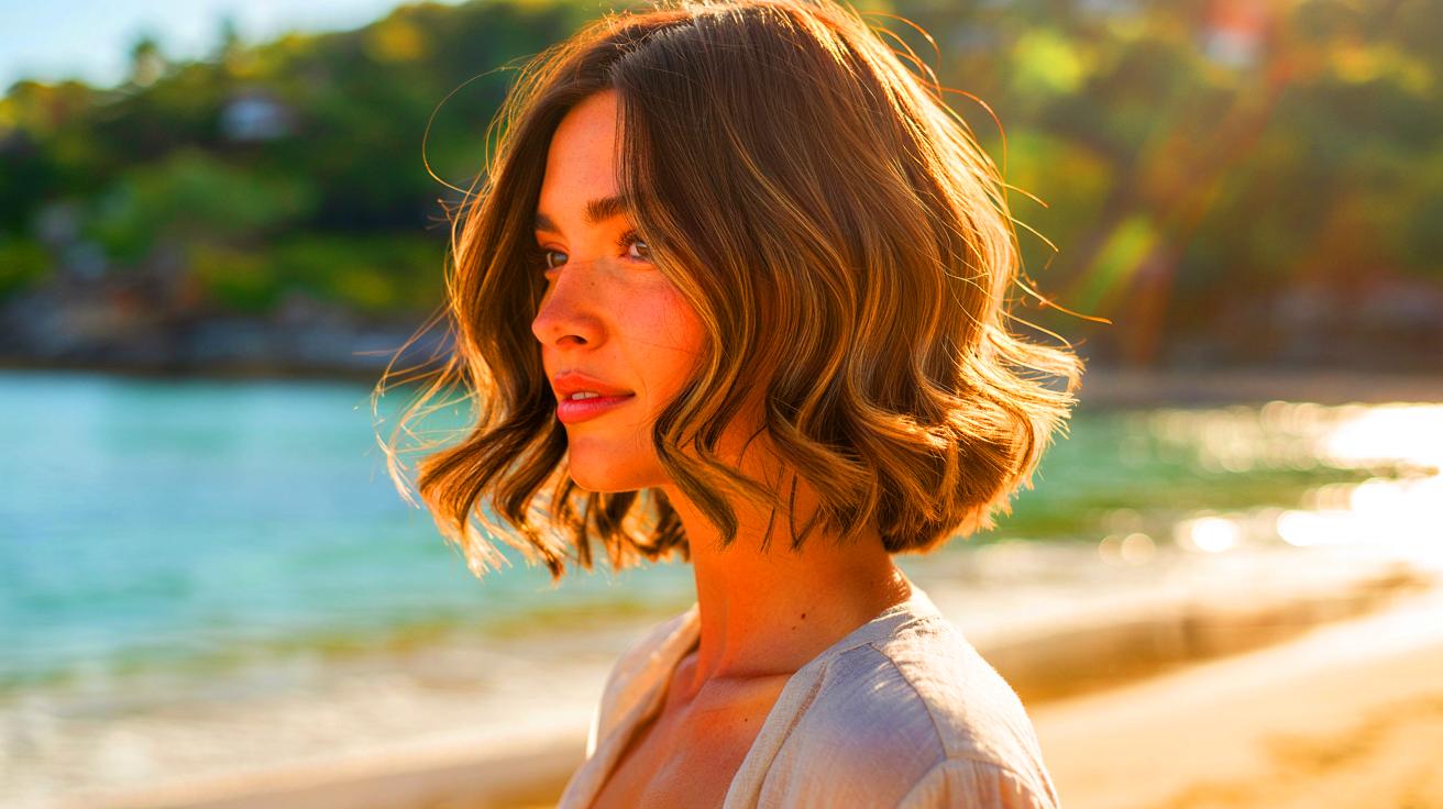 Waterfall Bob : ce carré ondulé effet “retour de plage” est la coiffure parfaite de l’été