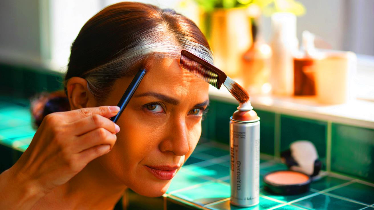 Cheveux blancs : la technique inattendue au pinceau d’une coiffeuse pour les camoufler avec votre spray retouche racine comme une pro