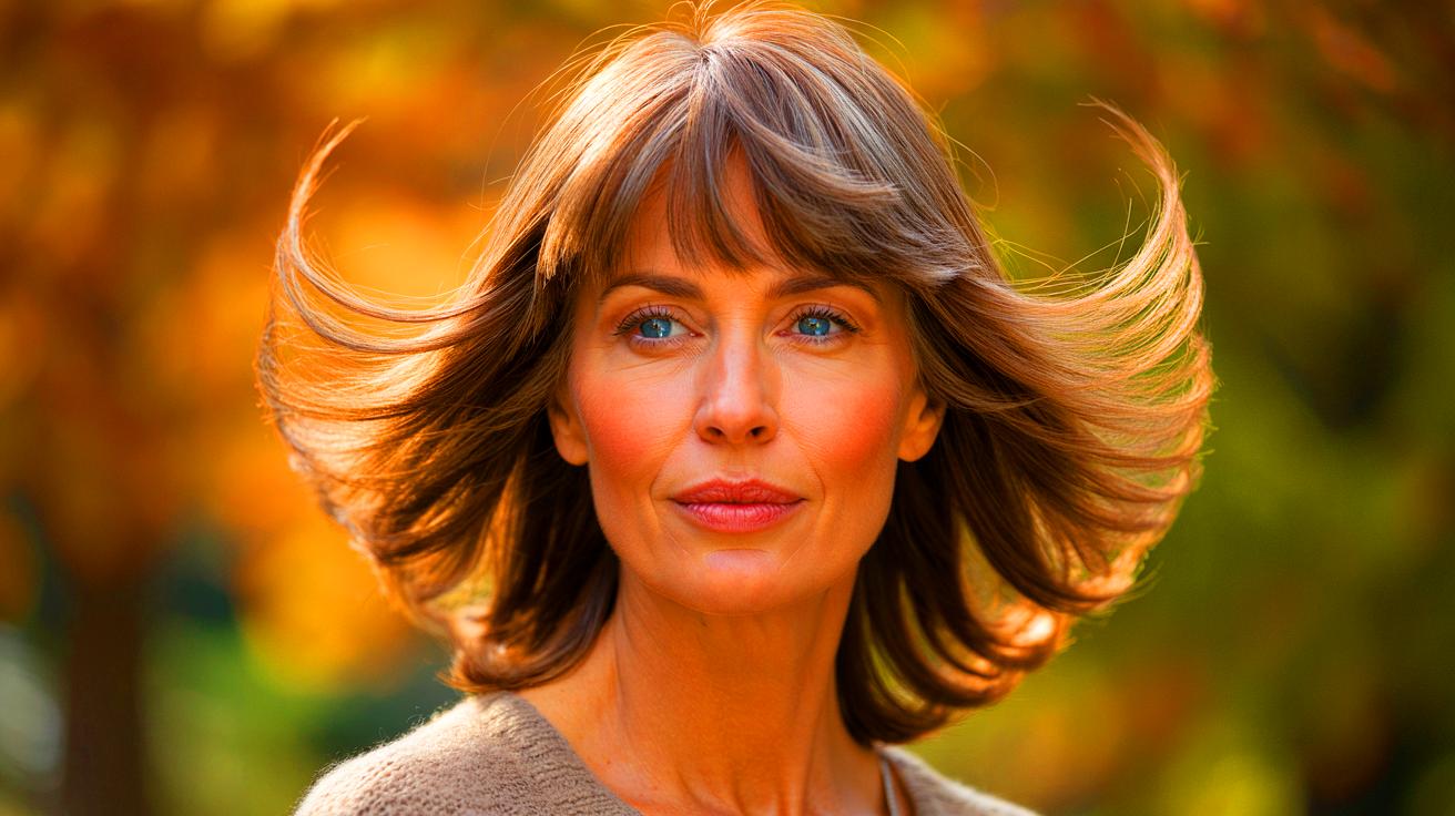 Cheveux fins après 50 ans : plus aérienne que la frange rideau, la “frange nuage” donne du volume et rajeunit le visage à la rentrée